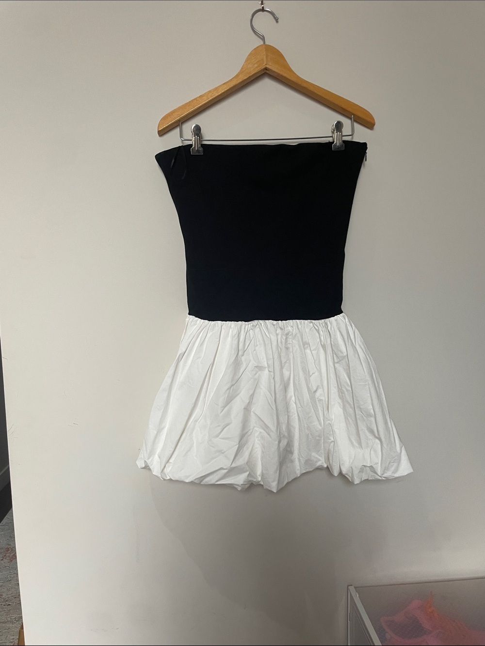 Camila Coelho Black and White Strapless Mini Dress